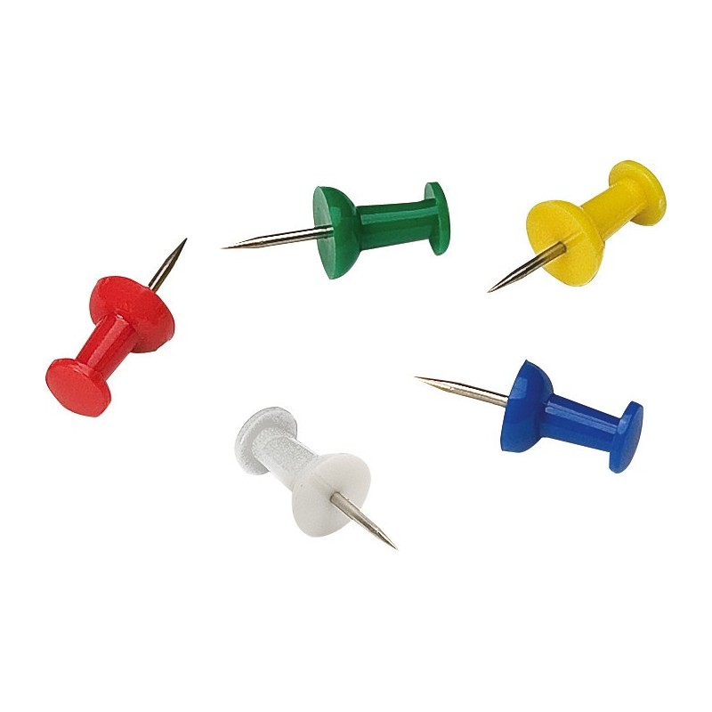 RAJA Punaises épingles de signalisation  - Boîte de 100 coloris assortis