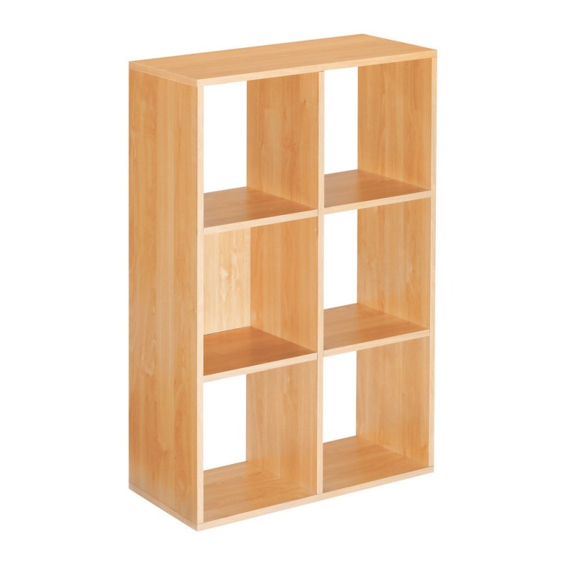 Module bibliothèque multicases Classic -  6 cases - Hêtre