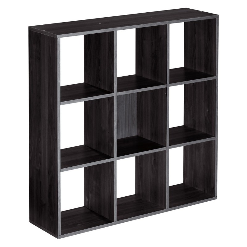Module bibliothèque multicases Classic -  9 cases - Noir