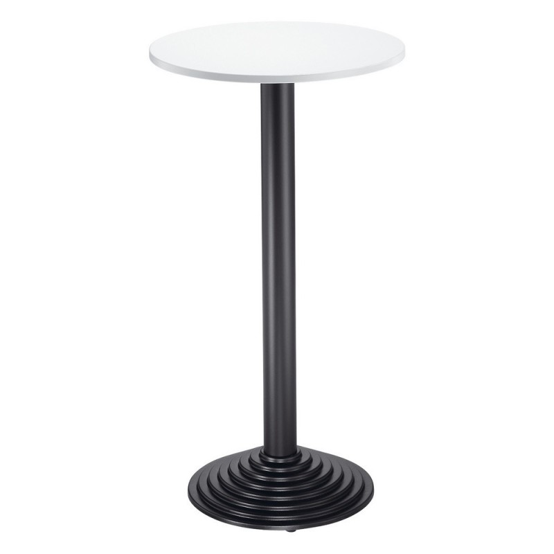 Guéridon CAFETERIA pied fonte H. 110 cm - Plateau Gris - Pied Noir