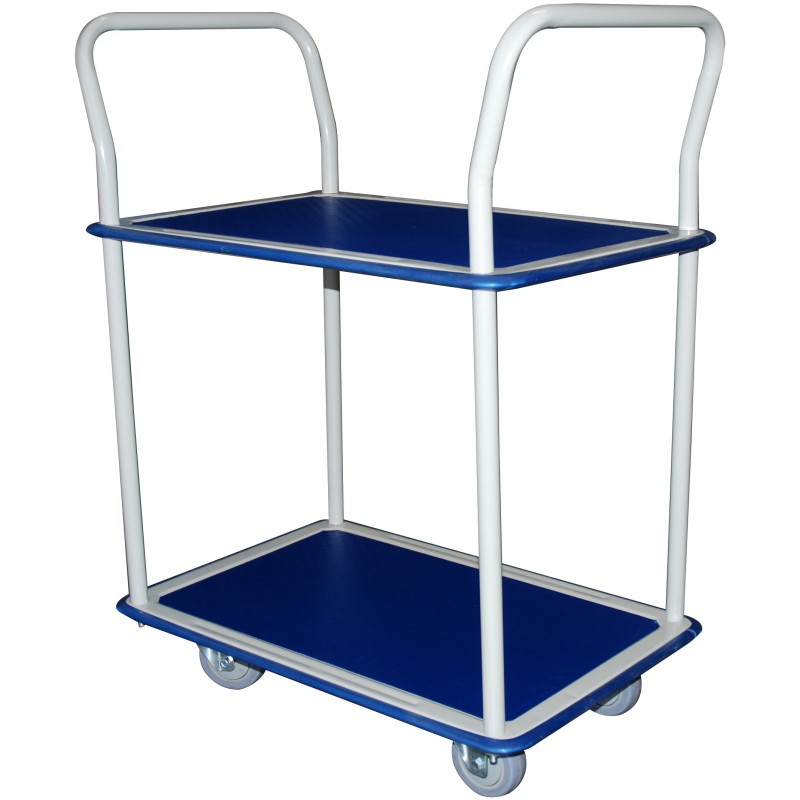 Safetool Chariot de manutention 2 plateaux, charges lourdes 250 kg