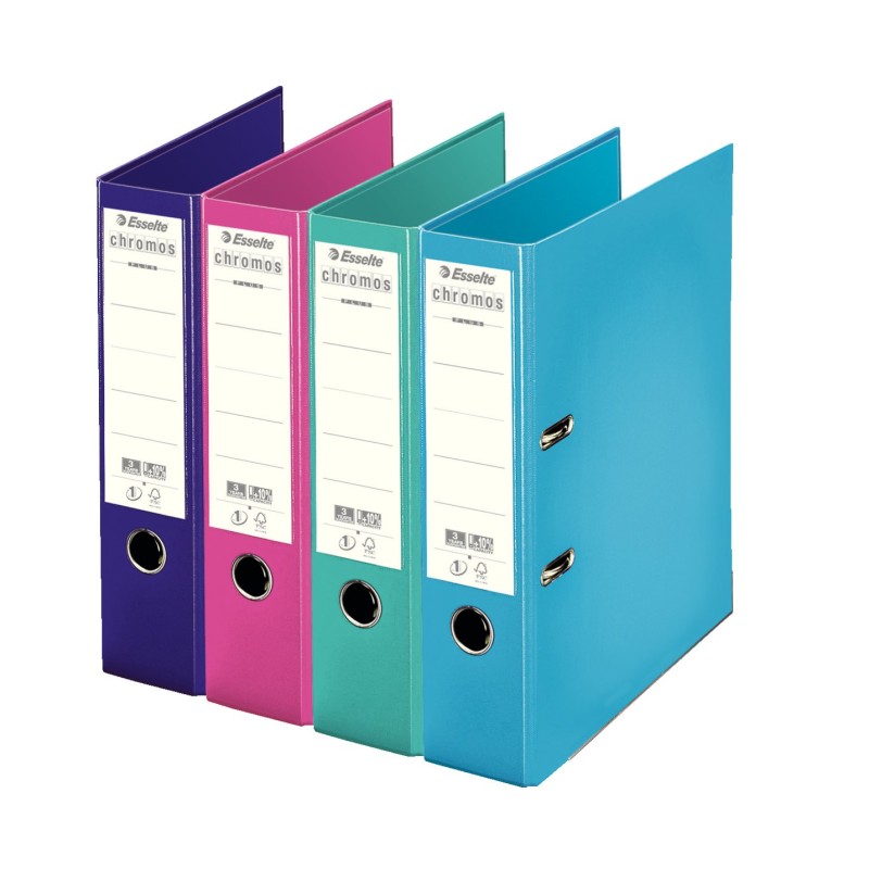 Esselte Classeur à levier A4 Chromos Plus en polypropylène - Dos 8 cm - Assortis Mode