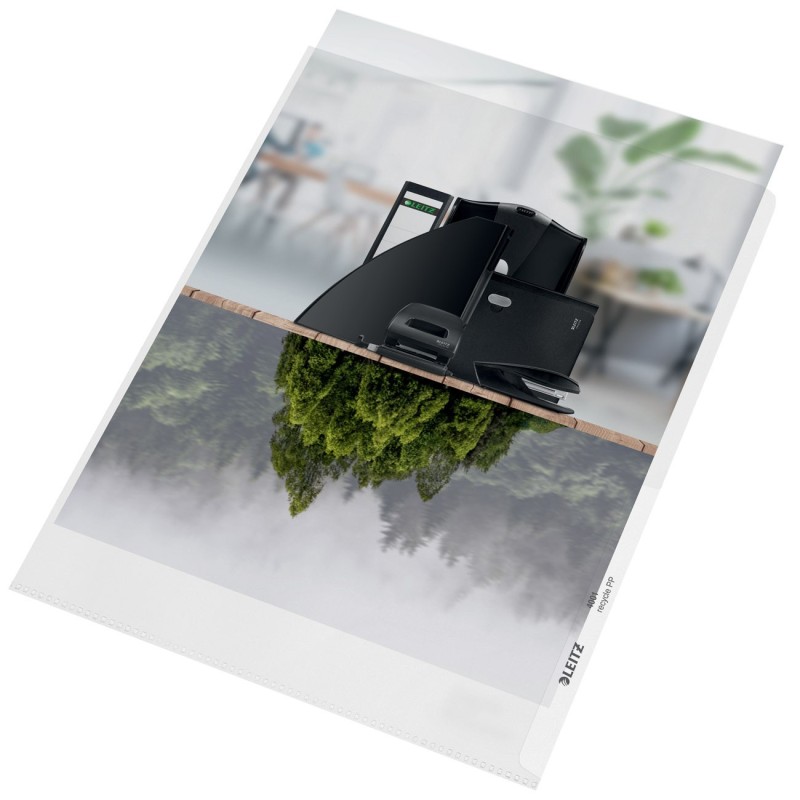 Leitz Pochette à ouverture en L A4 Recyclé, polypropylène, transparent - Lot de 100