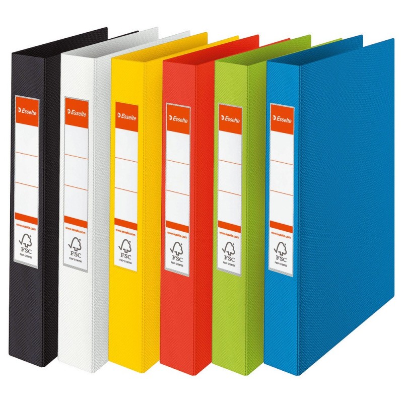 Esselte Classeur 4 anneaux A4 Vivida - Carton rigide et PP - Dos 4,2 cm - Assortis