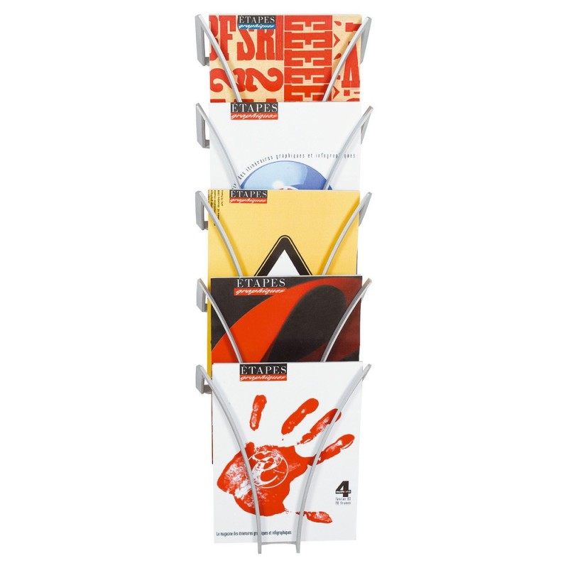 Paperflow Présentoir Filario - Mural - 5 cases - Alu