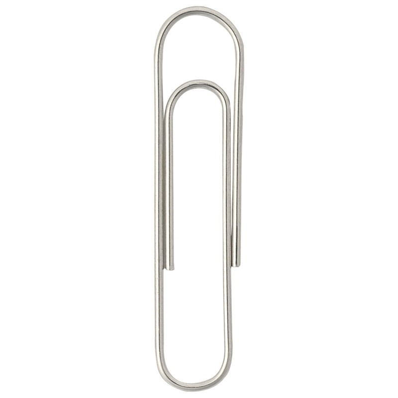 RAJA Trombones acier nickelé 25 mm bout rond - Boîte de 1000