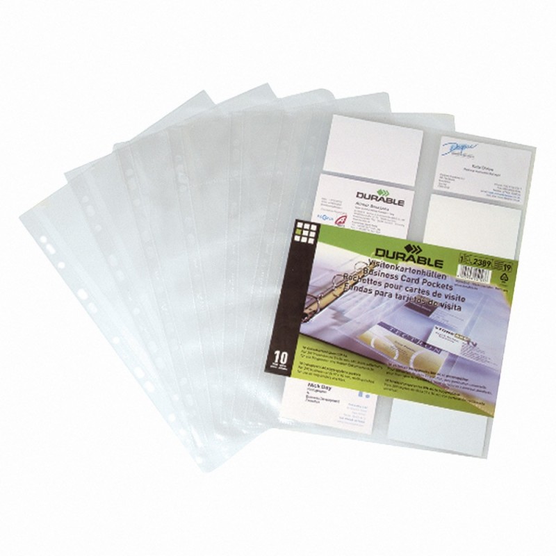 Durable pochettes cartes de visite pour Visifix - Lot de 10