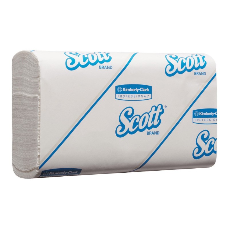 Scott Slimfold essuie mains simple épaisseur enchevêtrés 110 feuilles 190 mm Blanc - lot de 16