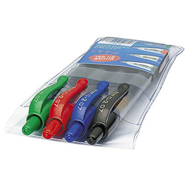 Pilot G2 Stylo roller encre gel rétractable pointe moyenne 0,7 mm - Pochette de 4 couleurs assorties