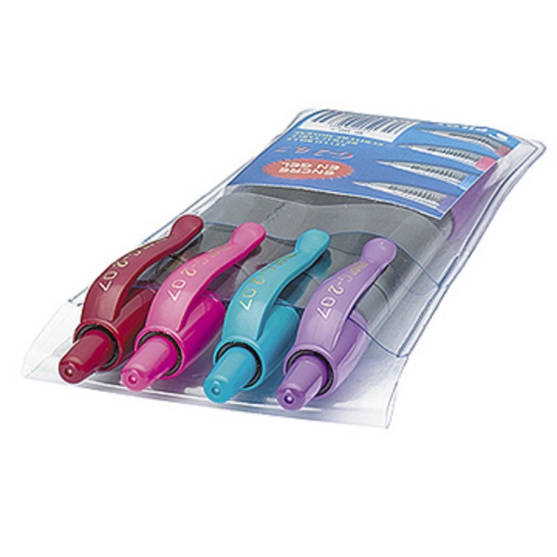 Pilot Stylo à encre gel rétractable, G-2, pointe moyenne, avec zone de préhension, corps dans des coloris assortis, couleurs d'encre assorties : Rouge, rose, violet, bleu (Pochette de 4)