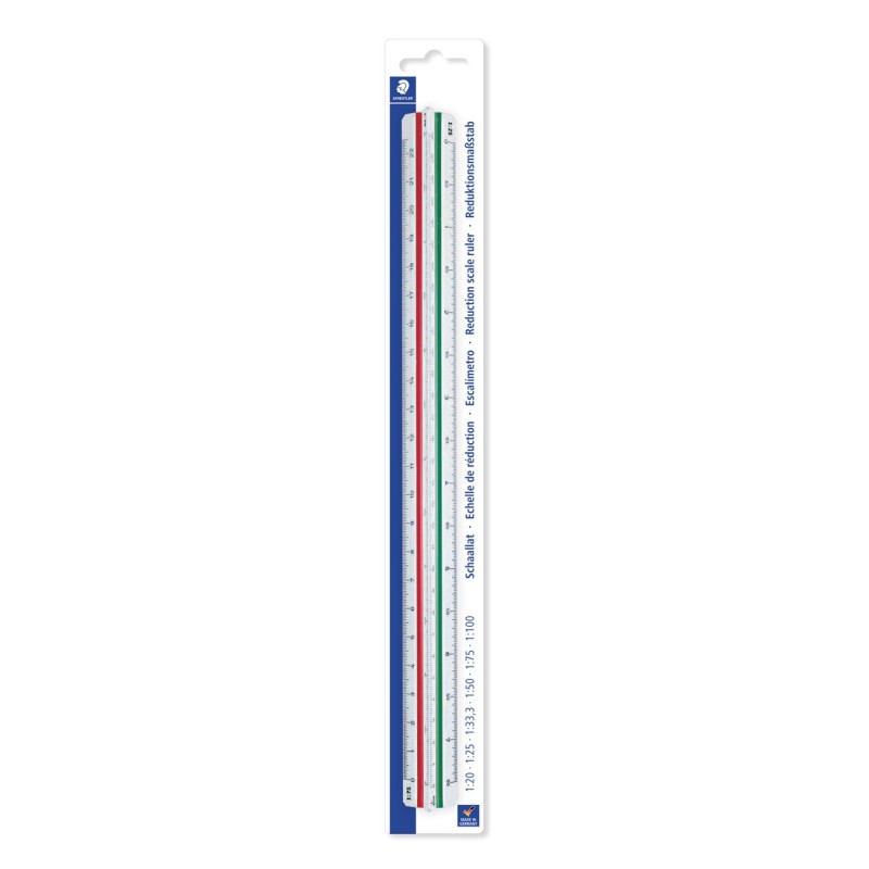 Staedtler Kutch Règle Mars® 561 à échelle de réduction 1:20 - 1:100  avec code couleur 30 cm