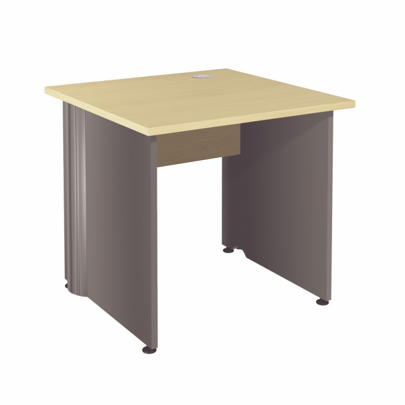 Bureau Droit Activity - L.80 x P.80 cm - Plateau Hêtre - Pieds pleins Anthracite