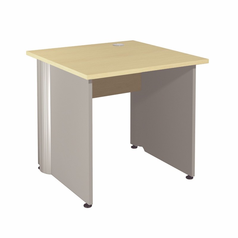 Bureau Droit Activity - L.80 x P.80 cm - Plateau Hêtre - Pieds pleins Aluminium