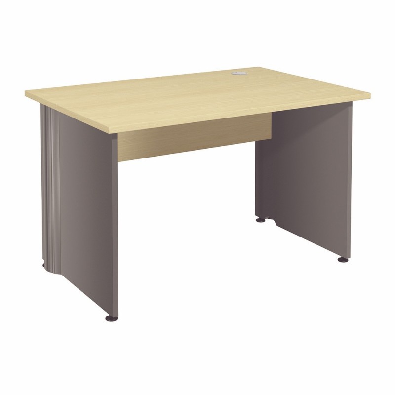 Bureau Droit Activity - L.120 x P.80 cm - Plateau Hêtre - Pieds pleins Anthracite