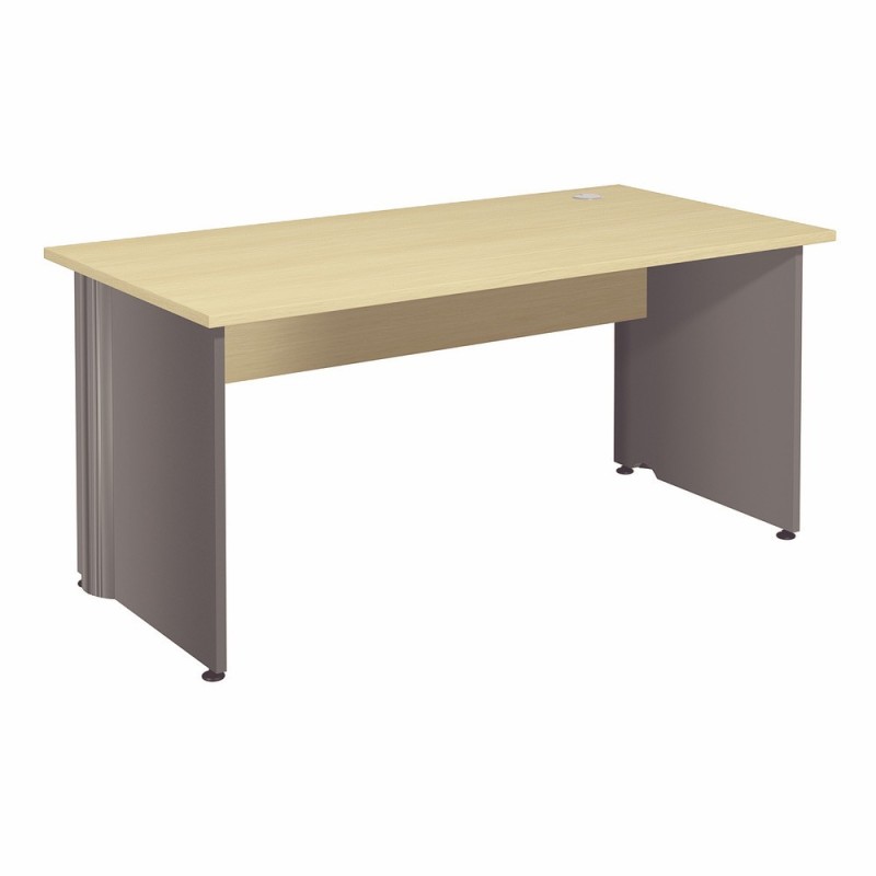 Bureau Droit Activity - L.160 x P.80 cm - Plateau Hêtre - Pieds pleins Anthracite