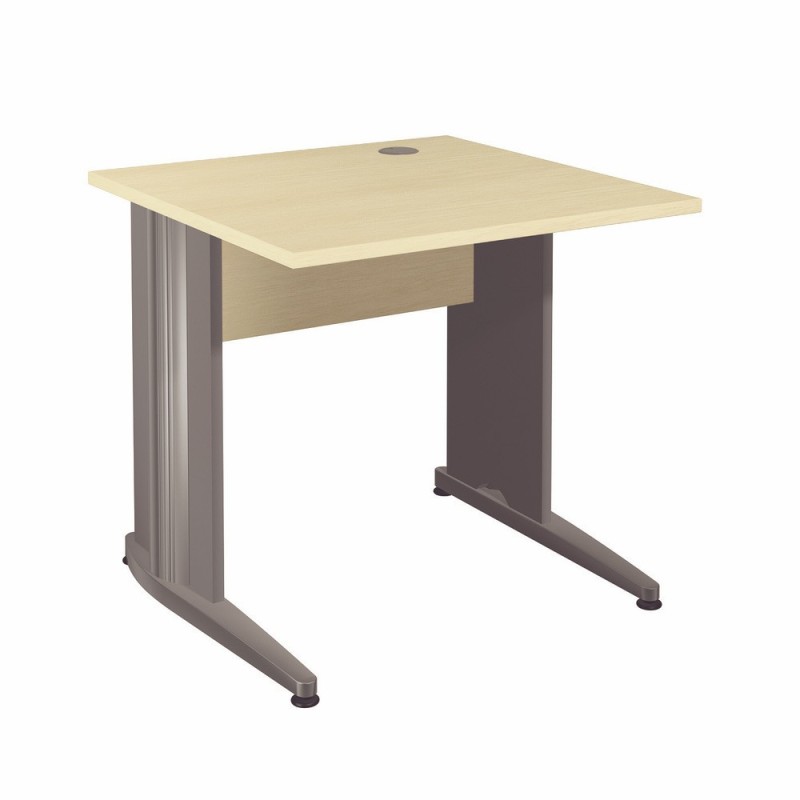 Bureau Droit Activity - L.80 x P.80 cm - Plateau Hêtre - Pieds L Anthracite