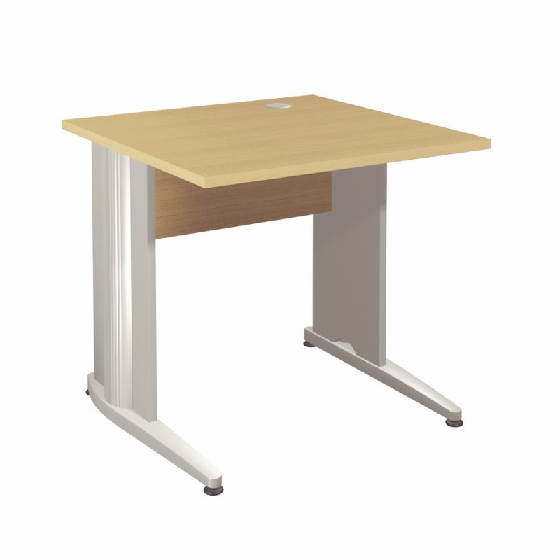 Bureau Droit Activity - L.80 x P.80 cm - Plateau Hêtre - Pieds L Aluminium