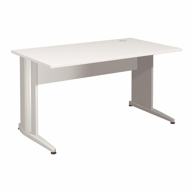 Bureau Droit Activity - L.140 x P.80 cm - Plateau Blanc - Pieds L Aluminium