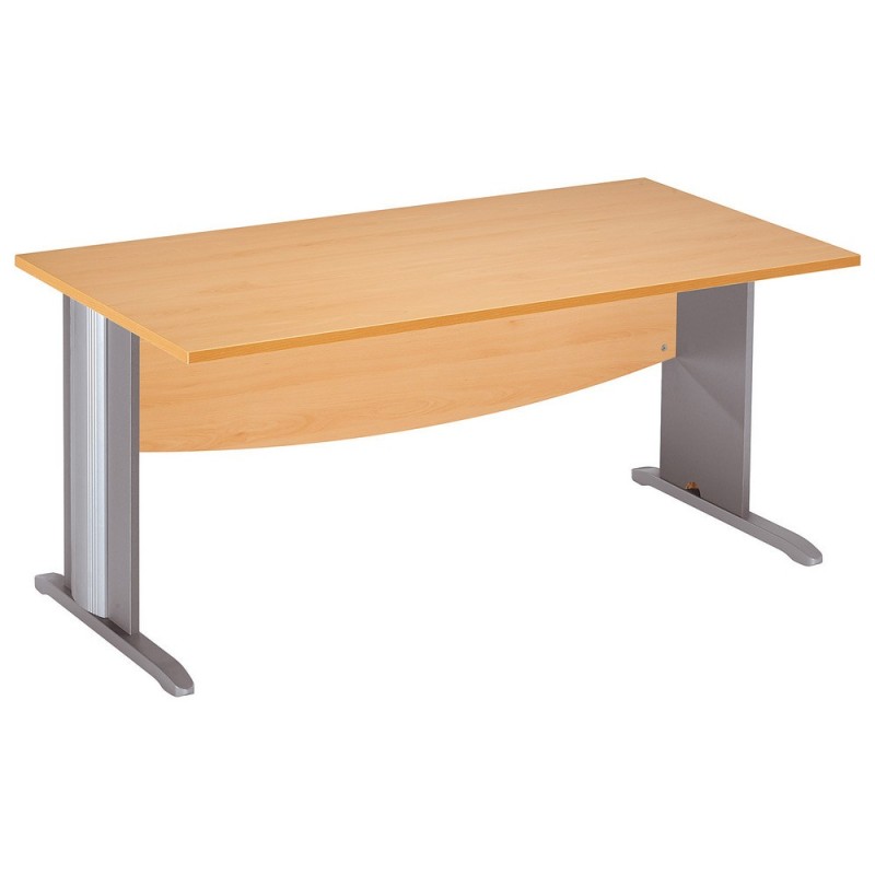 Bureau Droit Activity - L.160 x P.80 cm - Plateau Hêtre - Pieds L Aluminium