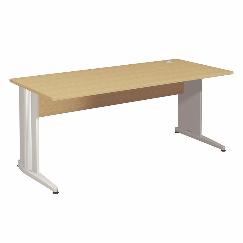 Bureau Droit Activity - L.180 x P.80 cm - Plateau Hêtre - Pieds L Aluminium