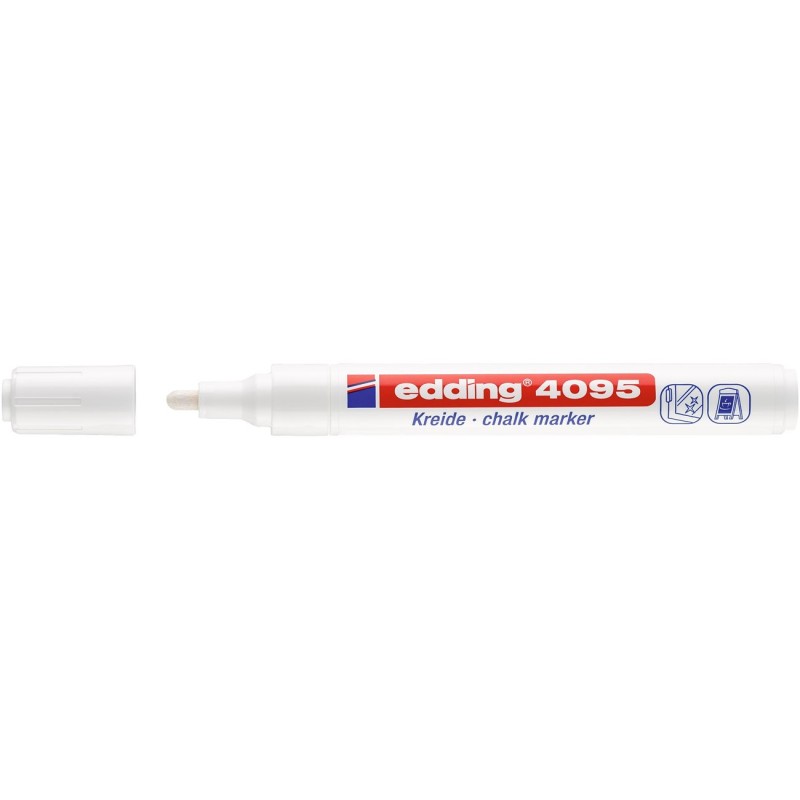 edding Marqueur à craie 4095 à pointe ogive 2 - 3 mm blanc