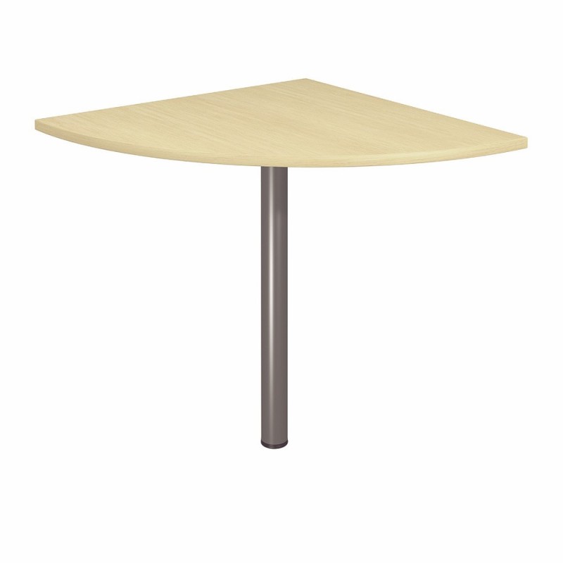 Angle de liaison 90° arrondi Axiome - Côtés 80 cm - Plateau Hêtre - Pied Anthracite