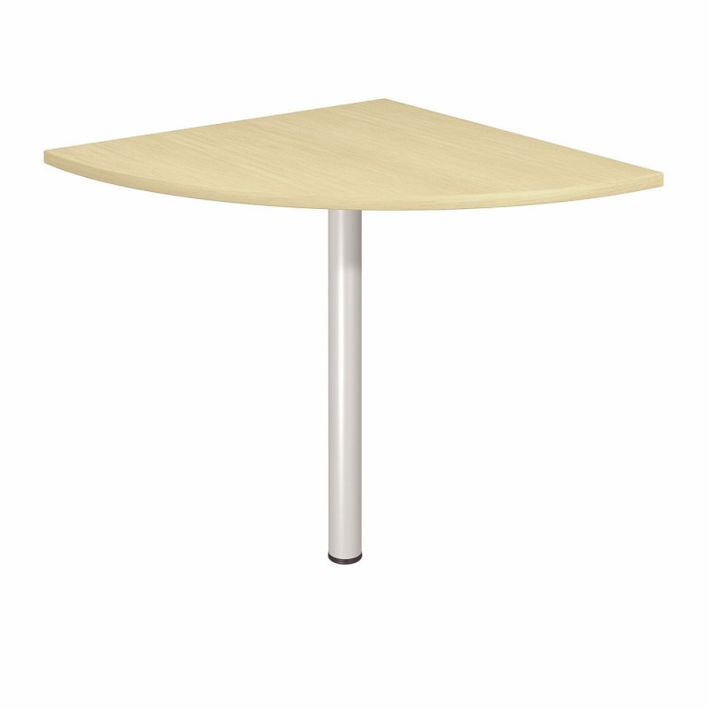 Angle de liaison 90° arrondi Axiome - Côtés 80 cm - Plateau Hêtre - Pied Aluminium