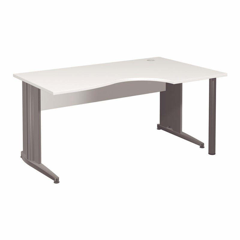Bureau compact retour à droite Activity - L.160 x P.120 cm - Plateau Blanc - Pieds L Anthracite