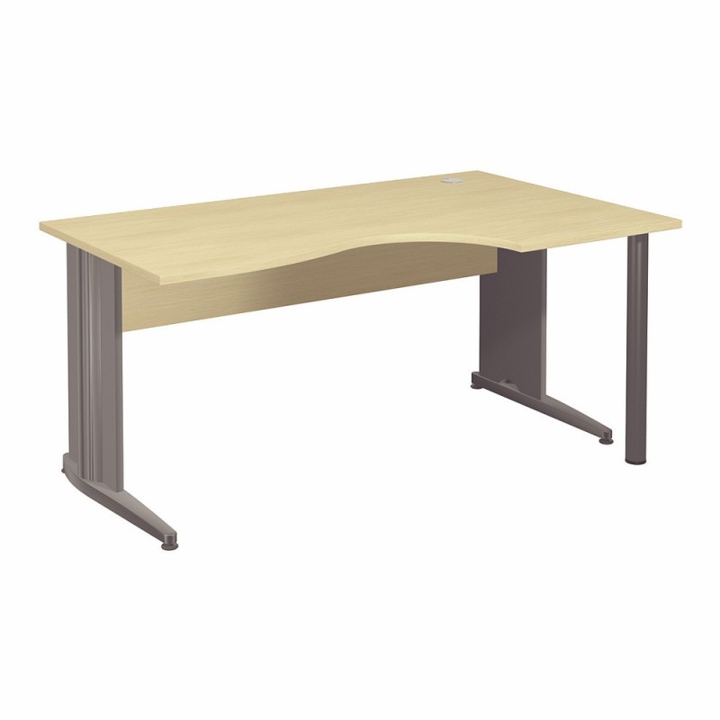 Bureau compact retour à droite Activity - L.160 x P.120 cm - Plateau Hêtre - Pieds L Anthracite