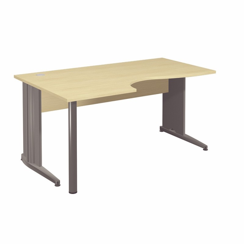 Bureau compact retour à gauche Activity - L.160 x P.120 cm - Plateau Hêtre - Pieds L Anthracite