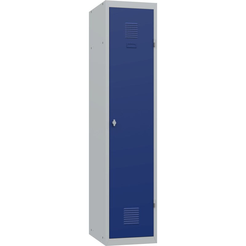 Vestiaire métal Budget industrie salissante - Élément Départ L.40 cm - Corps Gris - Porte Bleu