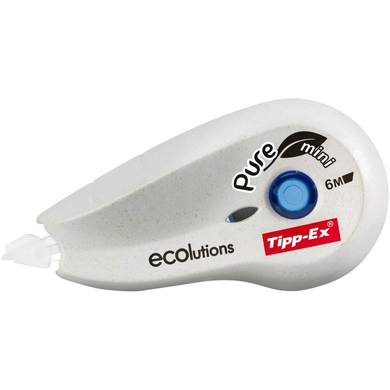 Tipp-Ex Roller de correction Pure Mini Ecolutions 5mm x 6m Bleu translucide et Gris