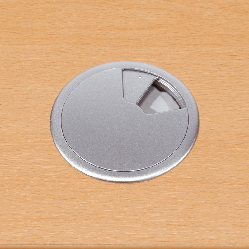 Obturateur passe-câbles 80mm pour bureau - Aluminium