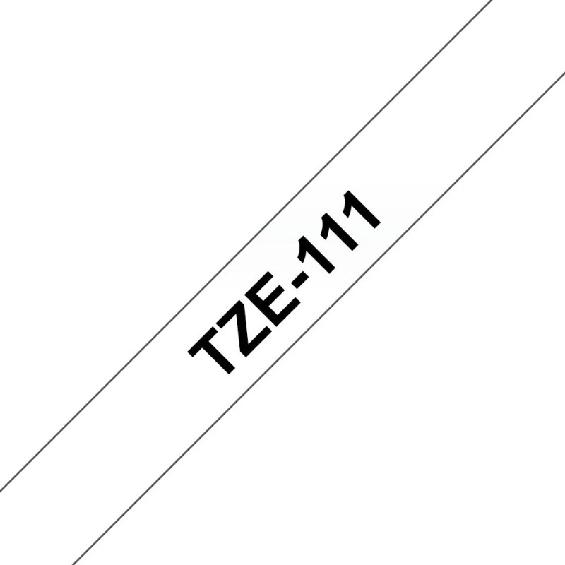 Brother Ruban TZe-111 pour étiqueteuse - 6 mm x 8 m - Noir sur Transparent