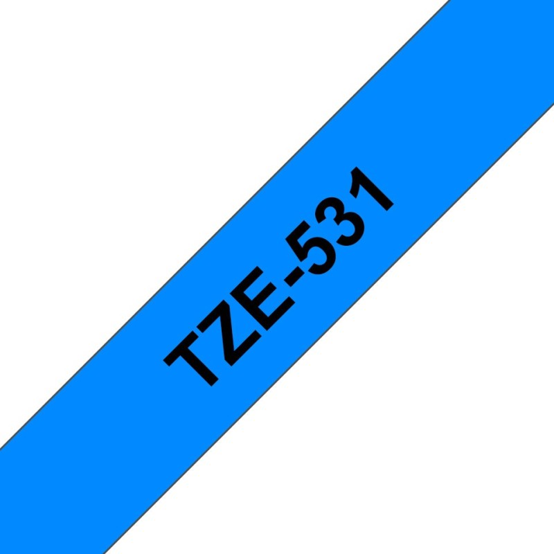 Brother Ruban TZe-531 pour étiqueteuse - 12 mm x 8 m - Noir sur Bleu