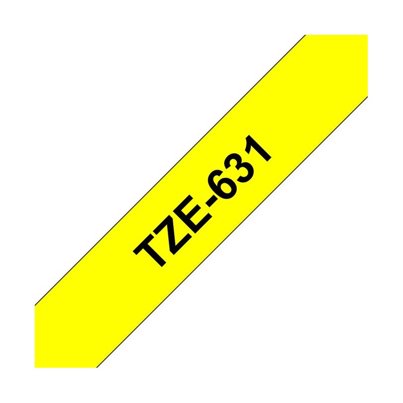 Brother Ruban TZe-631 pour étiqueteuse - 12 mm x 8 m - Noir sur Jaune