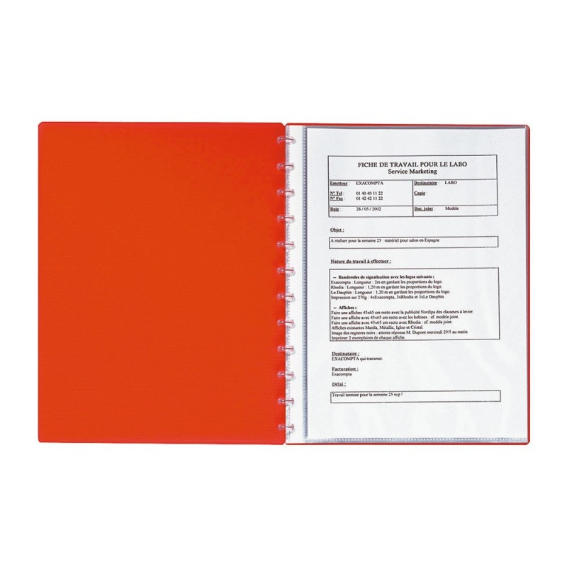 Exacompta Porte vues à anneaux Linicolor A4 - 30 pochettes - 60 vues - Assortis