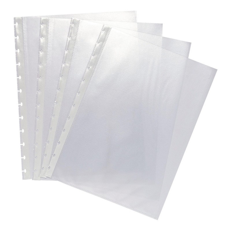 Exacompta Pochette perforée lisse, A4, polypropylène 55 microns, 12 trous, transparent