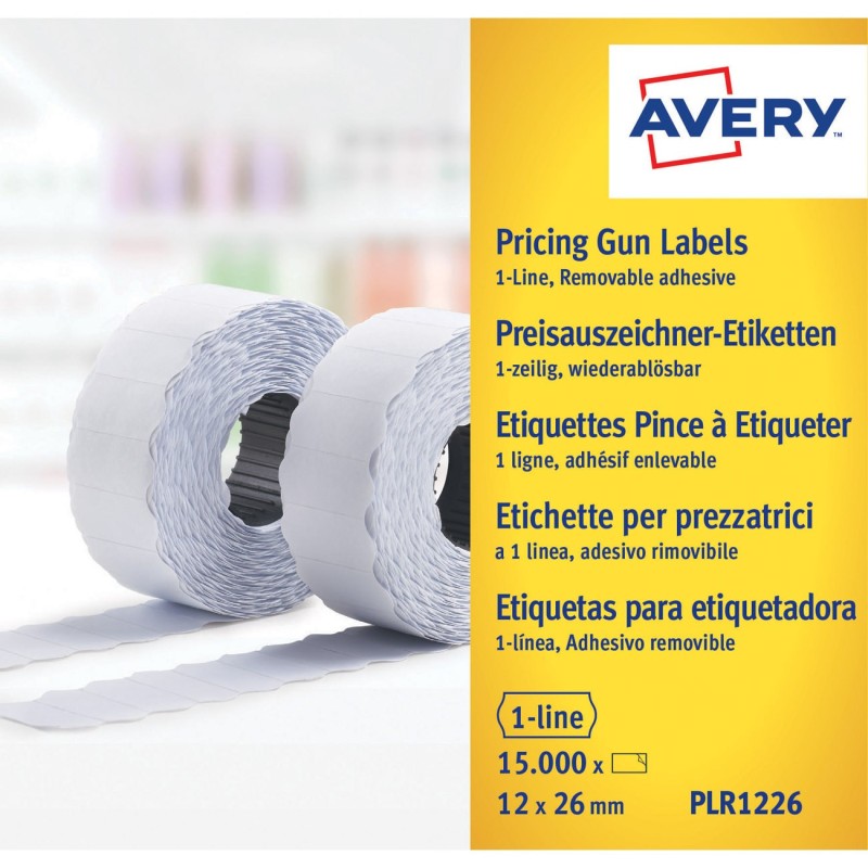 Avery Rouleau d'étiquettes pour pince à étiqueter  - 1 ligne - blanc - enlevable (lot de 10)