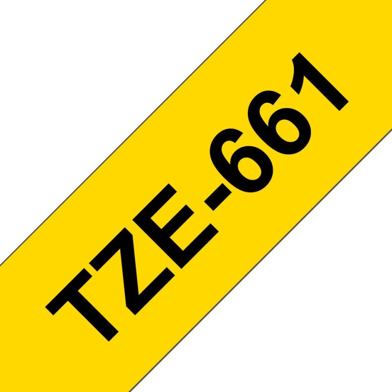 Brother Ruban TZe-661 pour étiqueteuse - 36 mm x 8 m - Noir sur Jaune