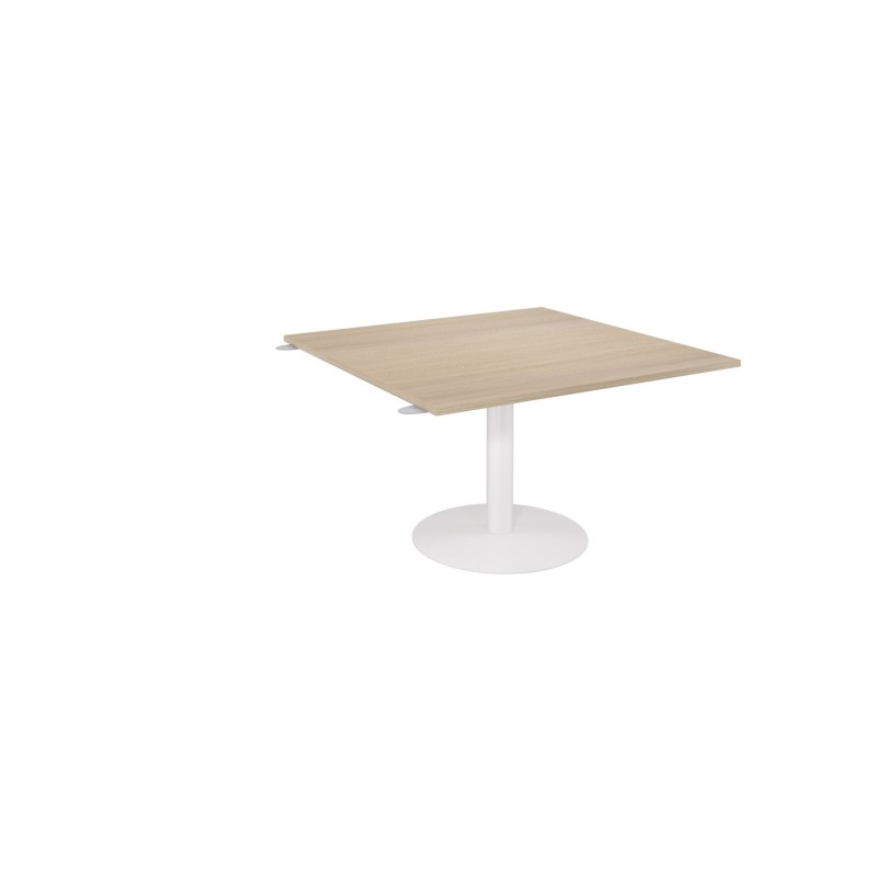 Table d'Extension pied tulipe Blanc 124,5 x 120 cm - plateau Chêne