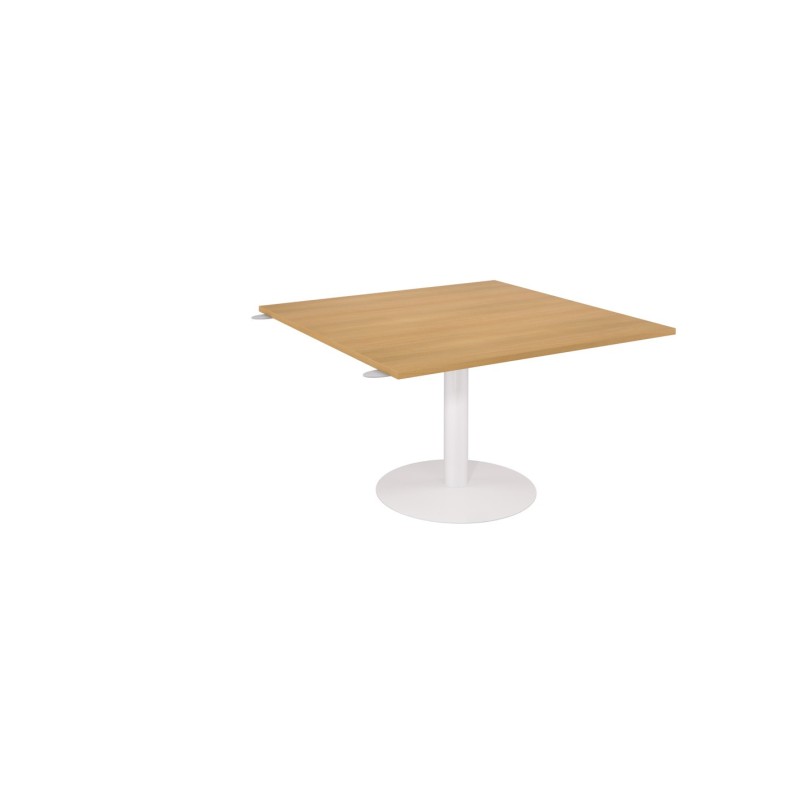 Table d'Extension pied tulipe Blanc 124,5 x 120 cm - plateau Hêtre