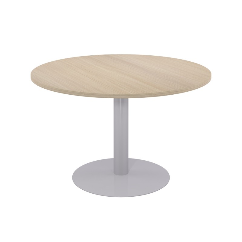 Table ronde 120 cm - Piètement tulipe Aluminium - Plateau Chêne