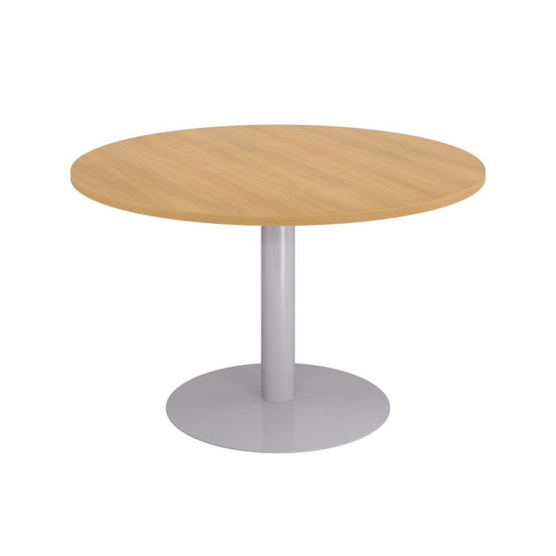 Table ronde 120 cm - Piètement tulipe Aluminium - Plateau Hêtre