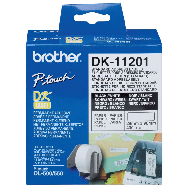 Brother Rouleaux d'étiquettes Brother - Adressage - Modèles DK11201 - pour imprimante QL - 400 étiquettes