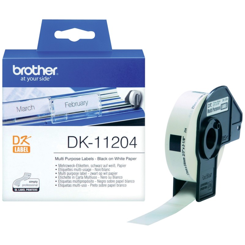Brother Rouleaux d'étiquettes Brother - Multi-usage - Modèles DK11204 - pour imprimante QL - 400 étiquettes
