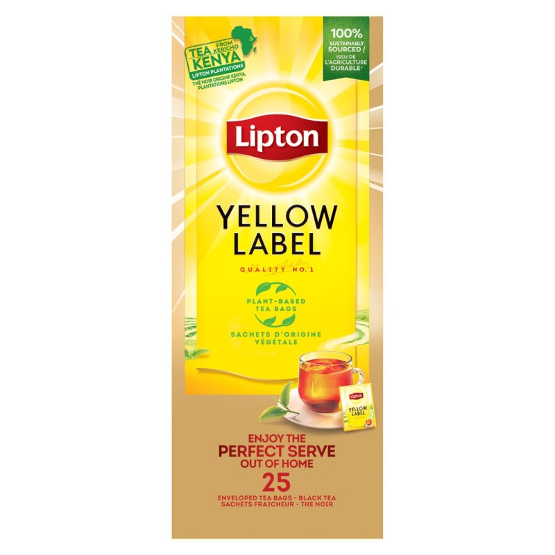 Lipton Feel Good Selection Thé Noir Yellow Label - 25 sachets fraîcheur