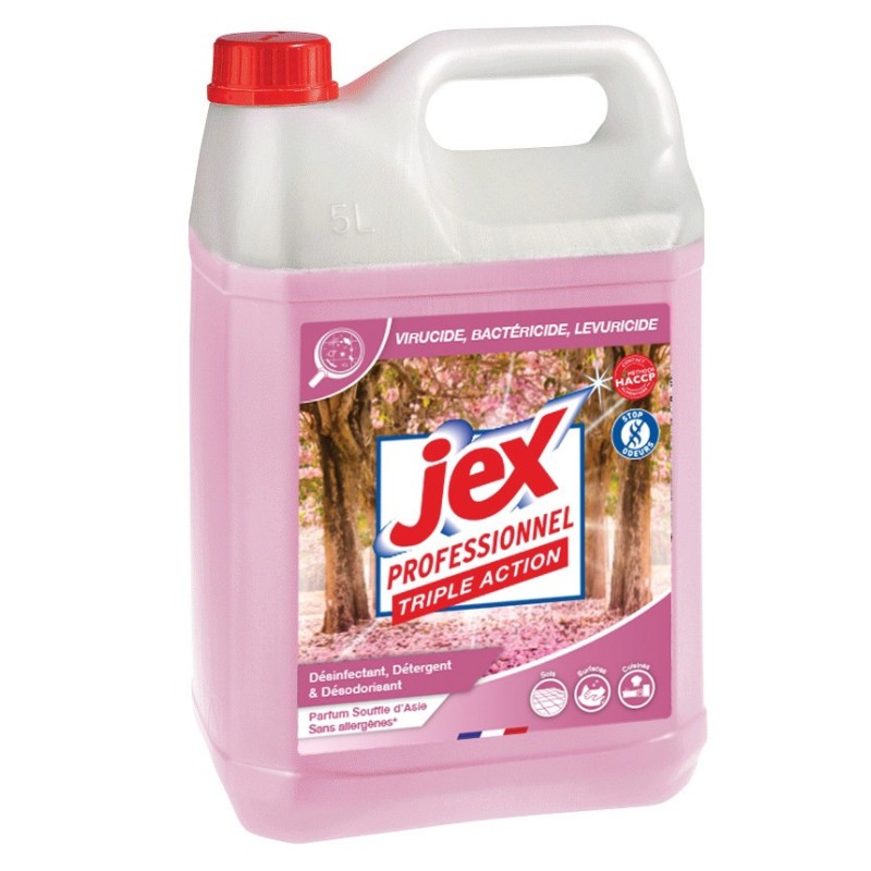 Jex Professionnel Triple action Nettoyant multi-usages désinfectant - Souffle d'Asie - Bidon 5L