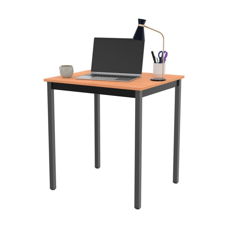 Table de réunion modulable rectangle - L.70 x P.60 cm - Plateau Hêtre - Pieds Gris