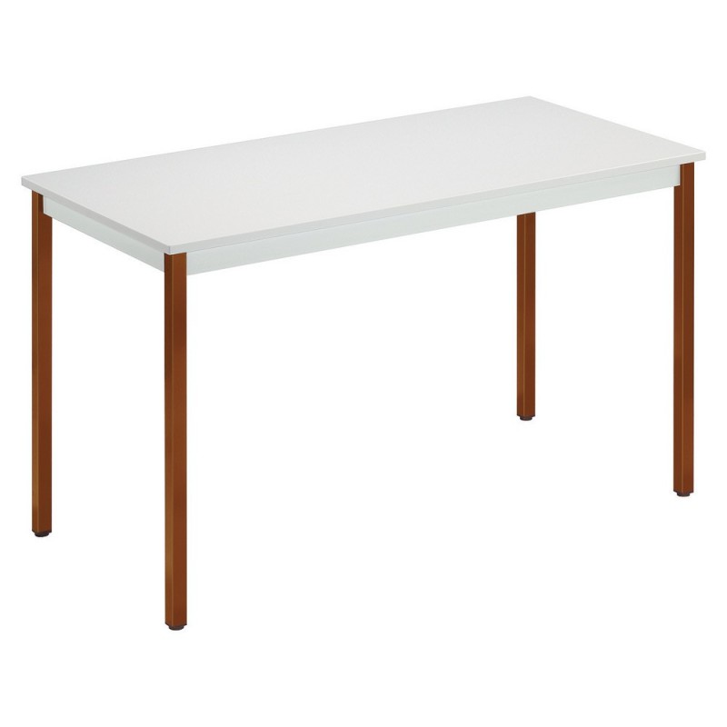 Table de réunion modulable rectangle - L.120 x P.60 cm - Plateau Gris - Pieds Brun